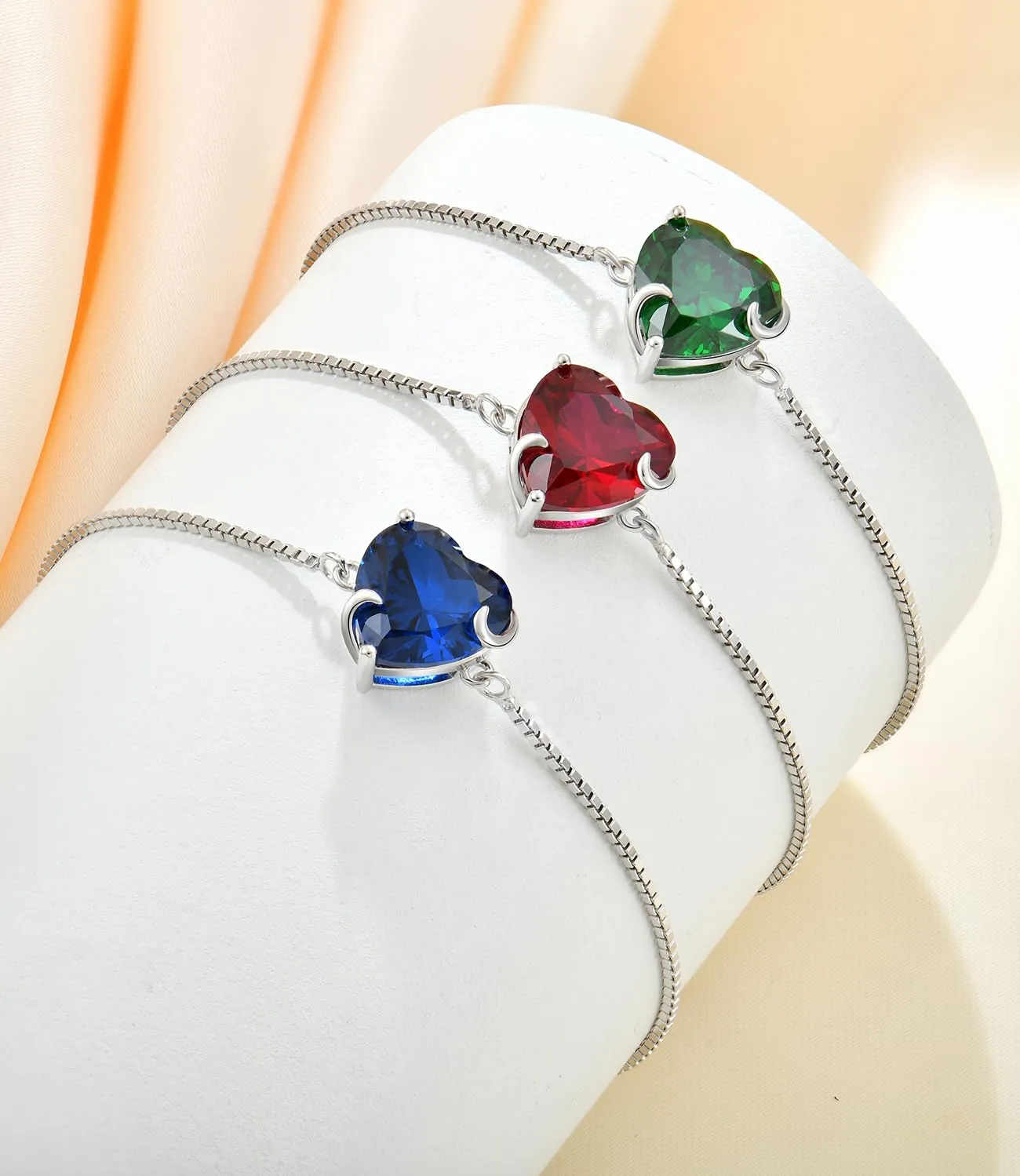 YL Cuore bracciale argento pietra portafortuna donna