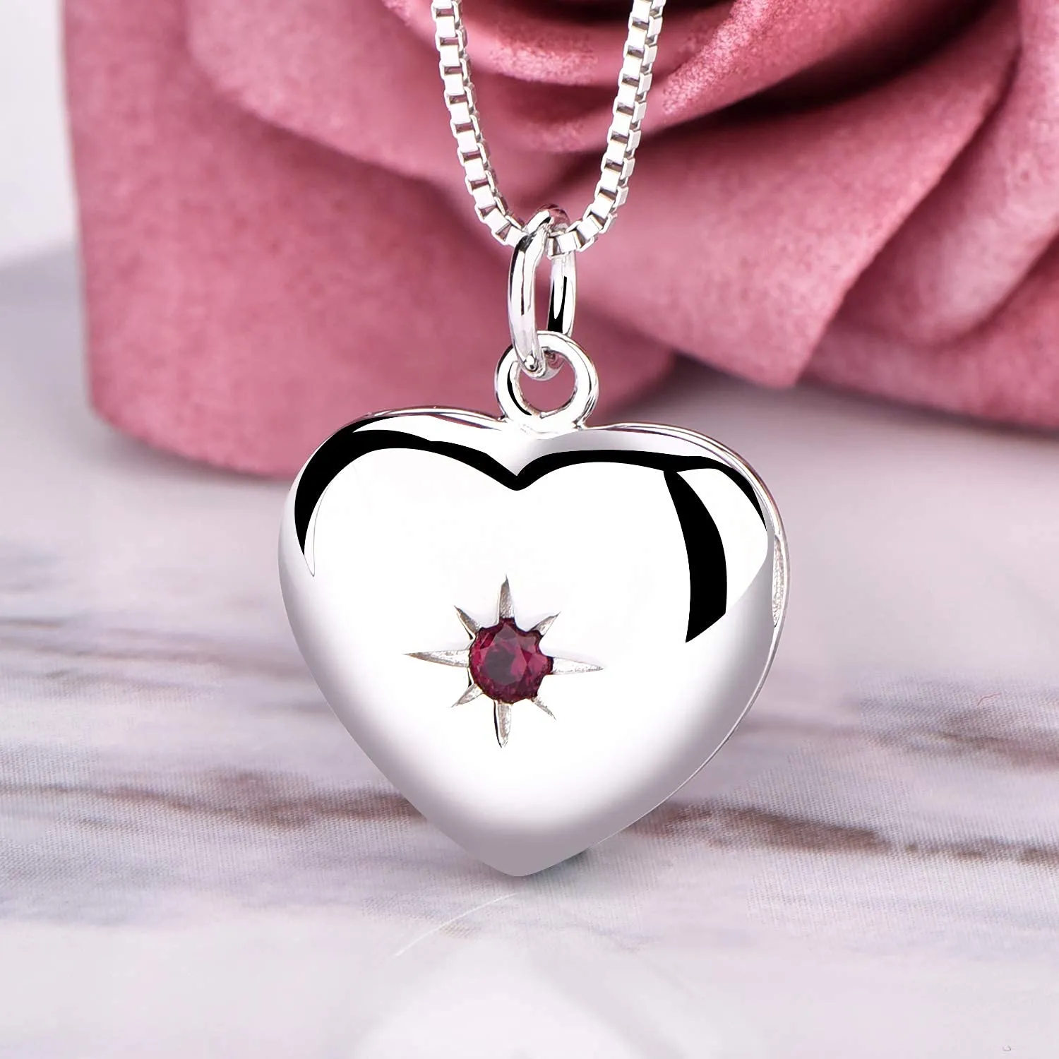 YL Mamma Cuore collana medaglione argento 925 apribile zirconi