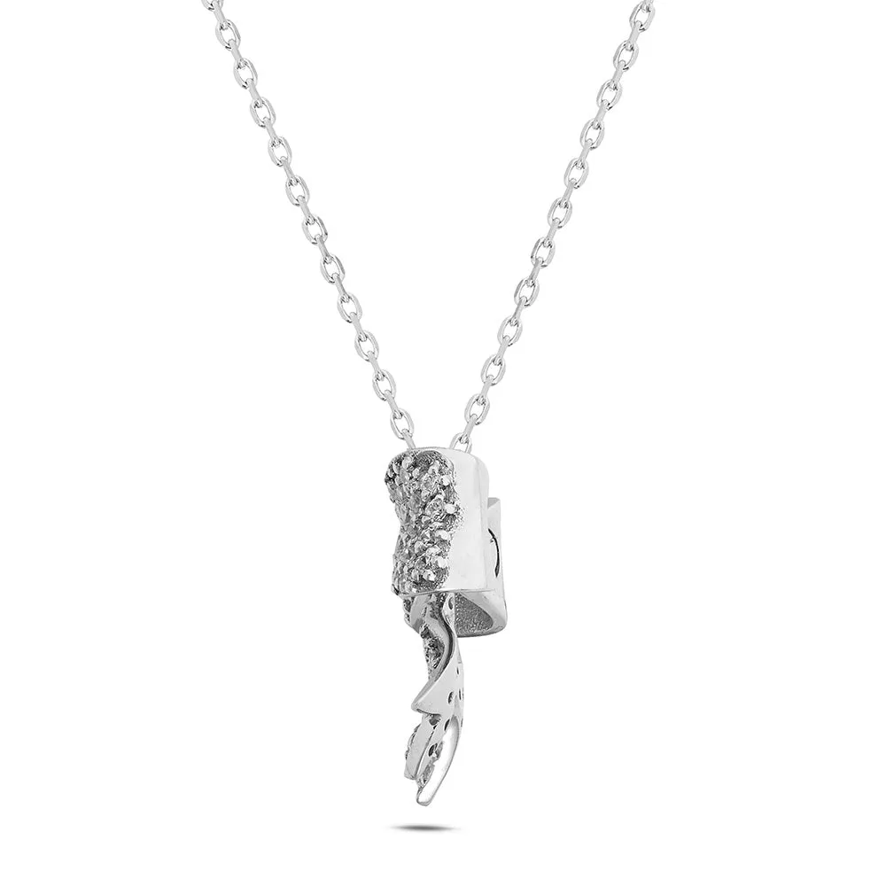 Sinico Dance Fiocco collana oro bianco zirconia