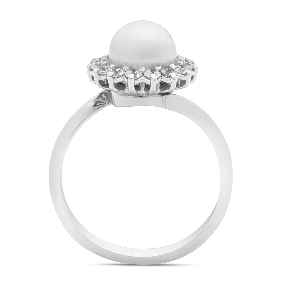 Sinico Perle anello oro bianco perla naturale