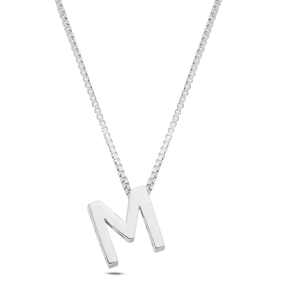 SINICO Letters collana lettera piccola M in oro con diamanti