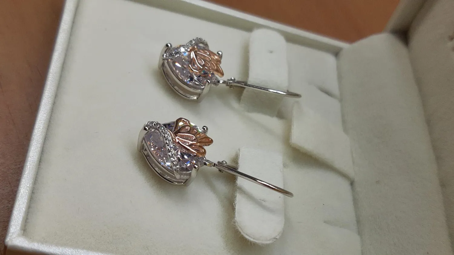 YL Cuore Farfalla orecchini argento 925 aprile