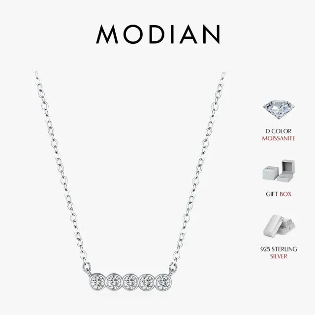 MODIAN Stackable collana pendente moissanite argento 925