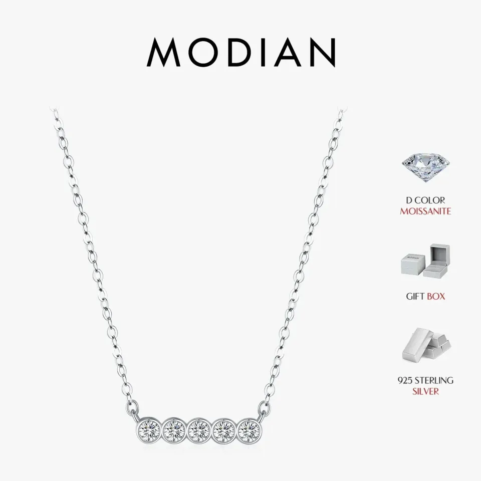 MODIAN Stackable collana pendente moissanite argento 925
