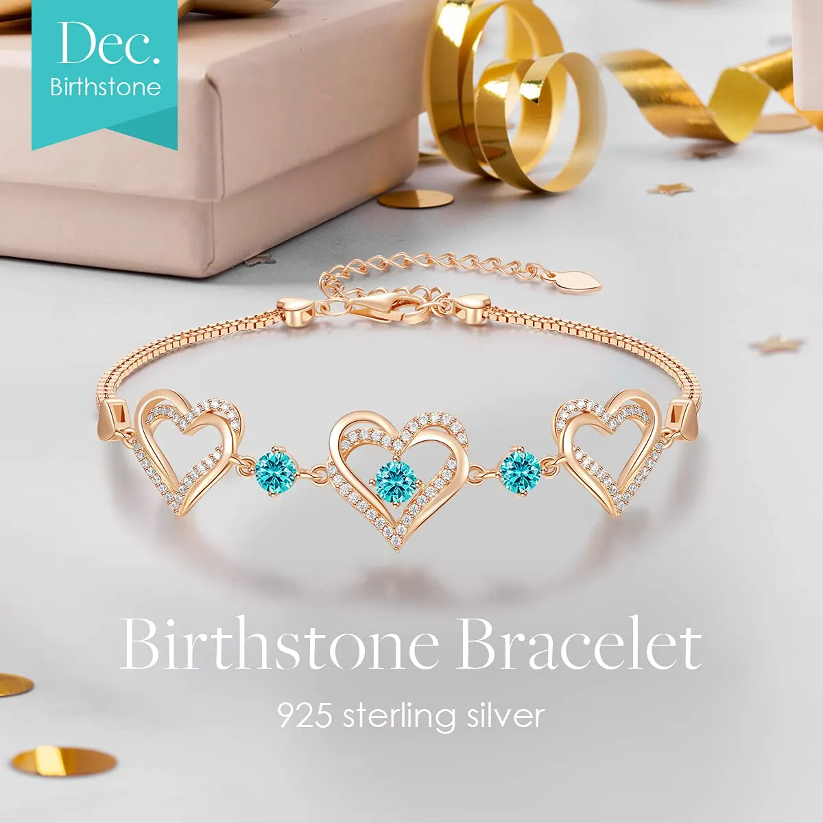 CDE Amore Bracciale Argento 925 Cuore Placcato Bianco
