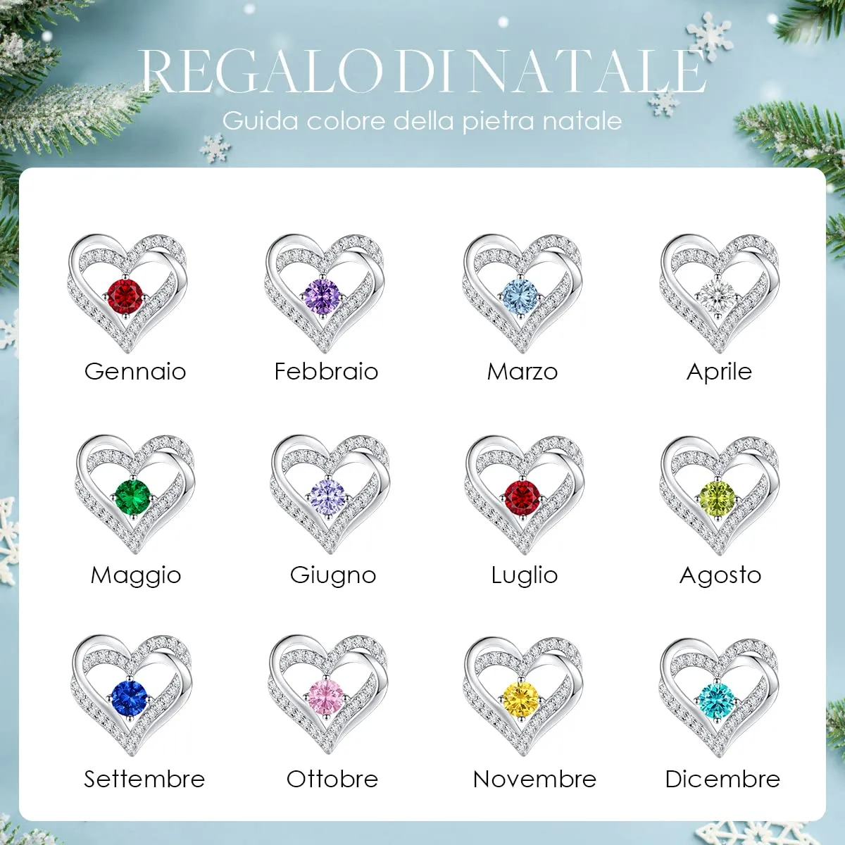 CDE Birthstone Orecchini Argento 925 Dicembre