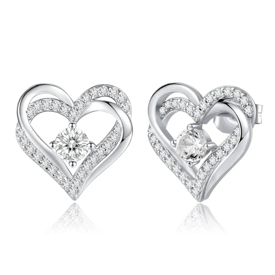 CDE Cuore orecchini argento 925 oro rosa