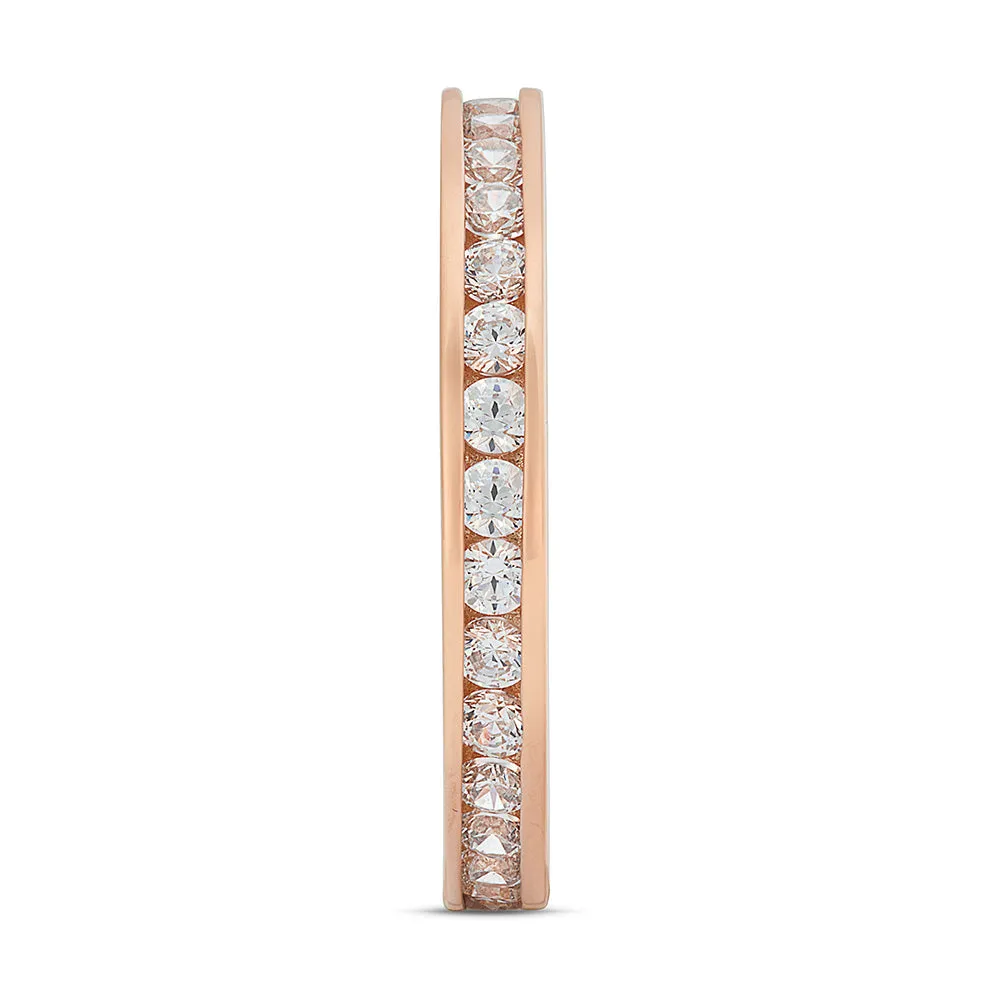 Sinico Eternity binario anello oro rosa 18kt misura 13