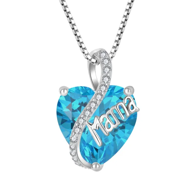 YL Mamma Cuore collana argento 925 pietra mese