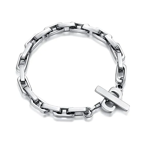 CDE bracciale uomo acciaio maglie ovali