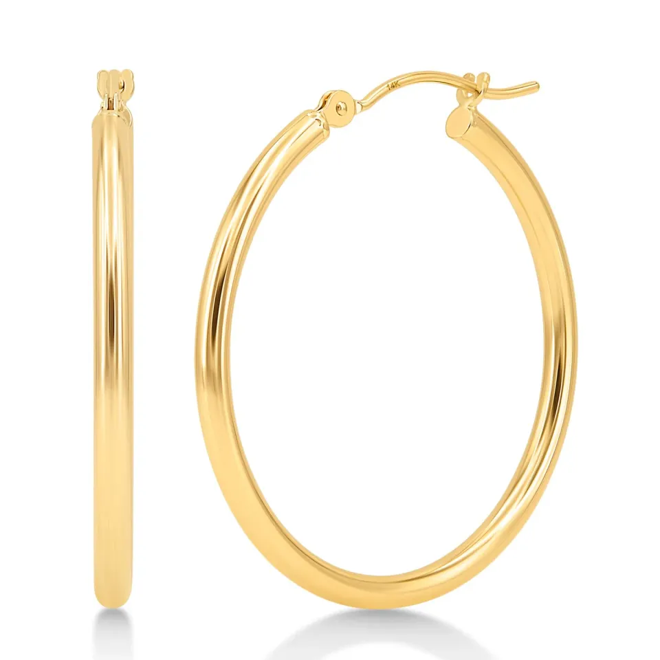 KEZEF orecchini a cerchio oro giallo lucidi 20 mm