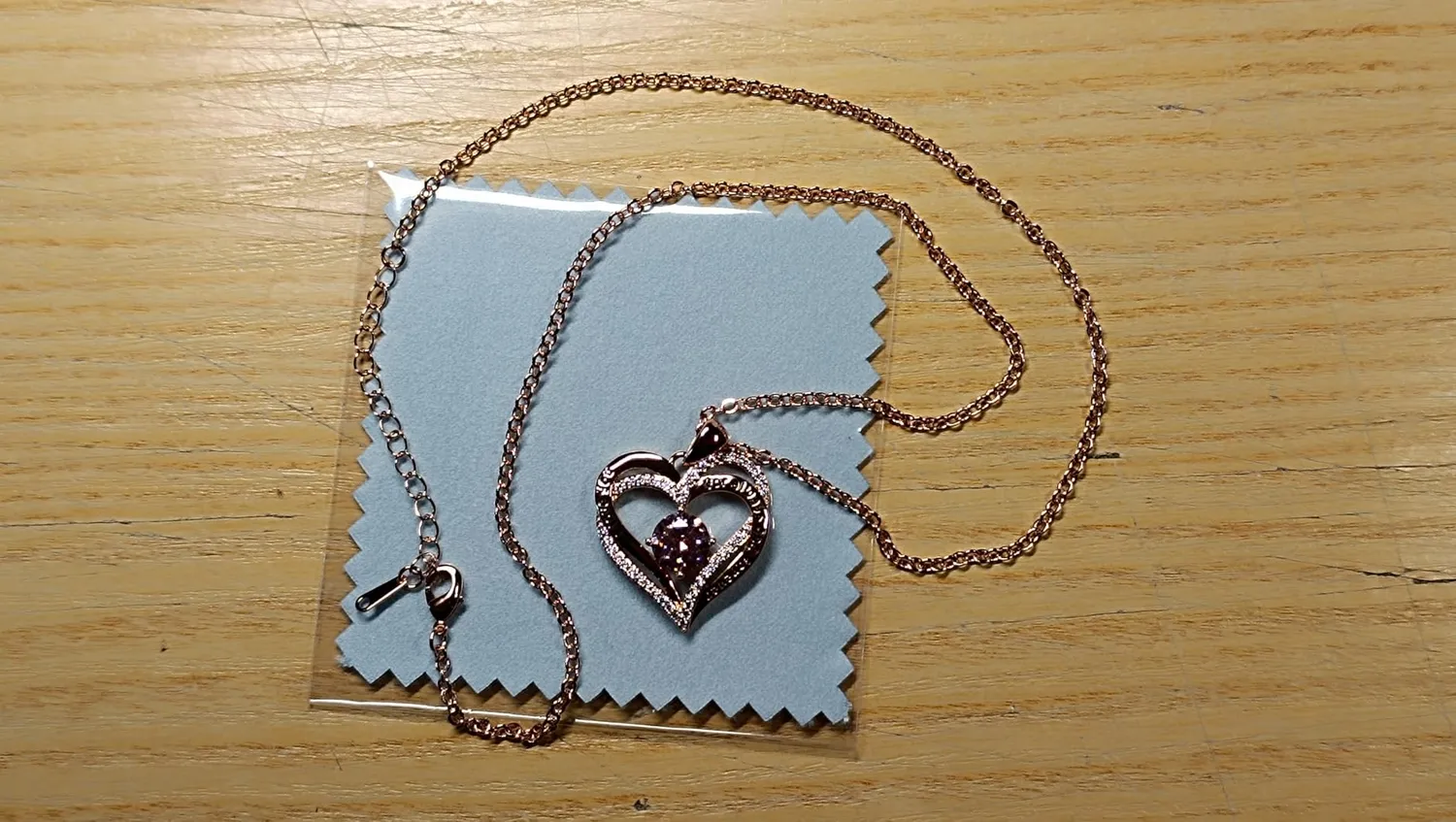 CDE Cuore collana oro rosa aprile pietra nascita