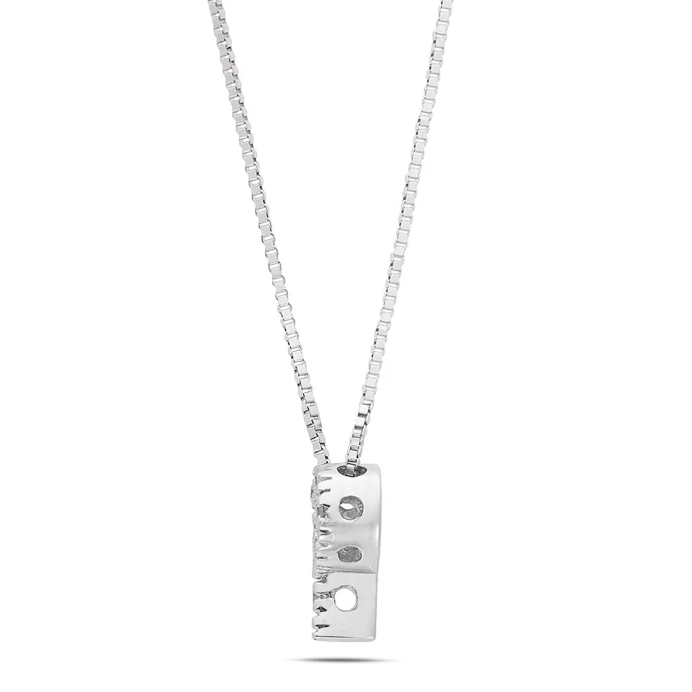 SINICO Letters P collana oro bianco 18Kt diamanti 42cm