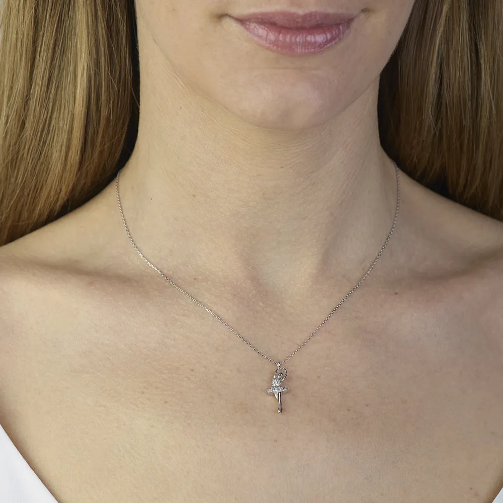 Sinico Dance Ballerina Piccola Collana oro bianco zirconia