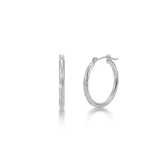 KEZEF Cerchio orecchini oro 14K tubo 2 mm satinati