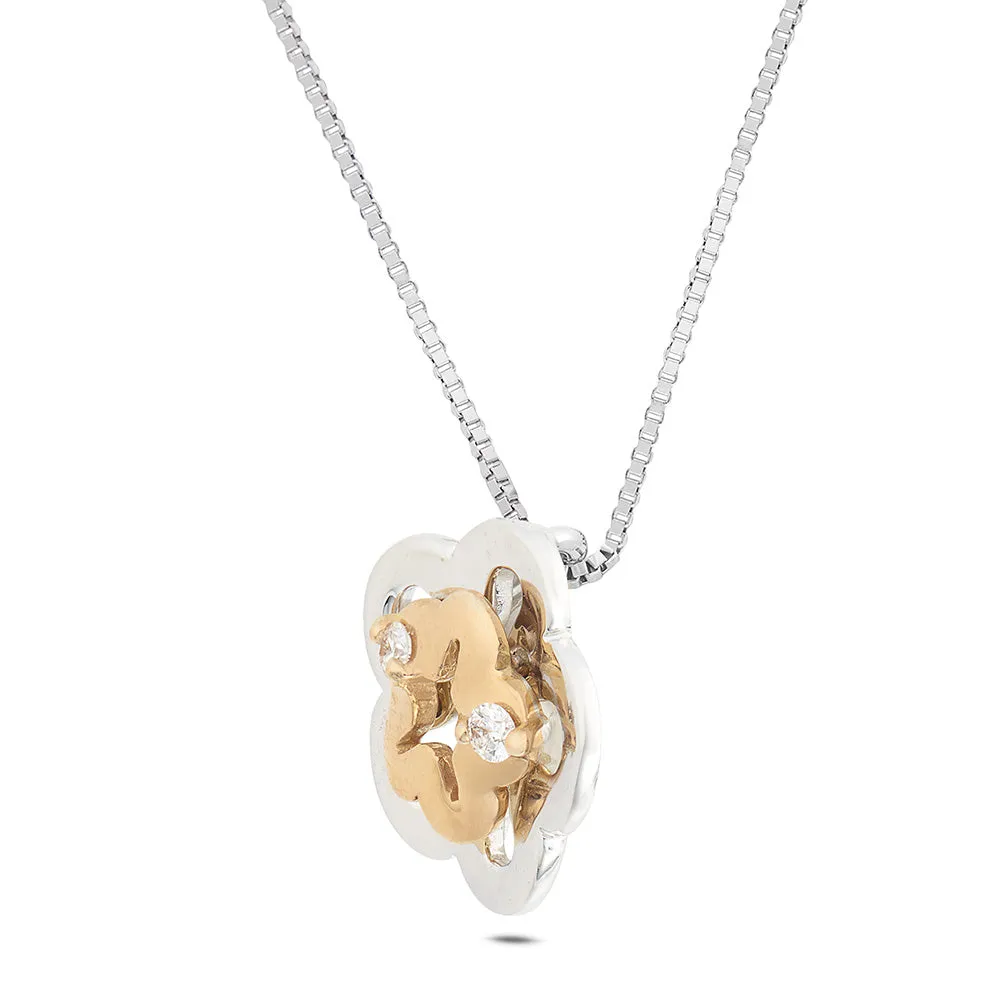 Sinico Coccole Fiore collana oro 42 cm diamanti
