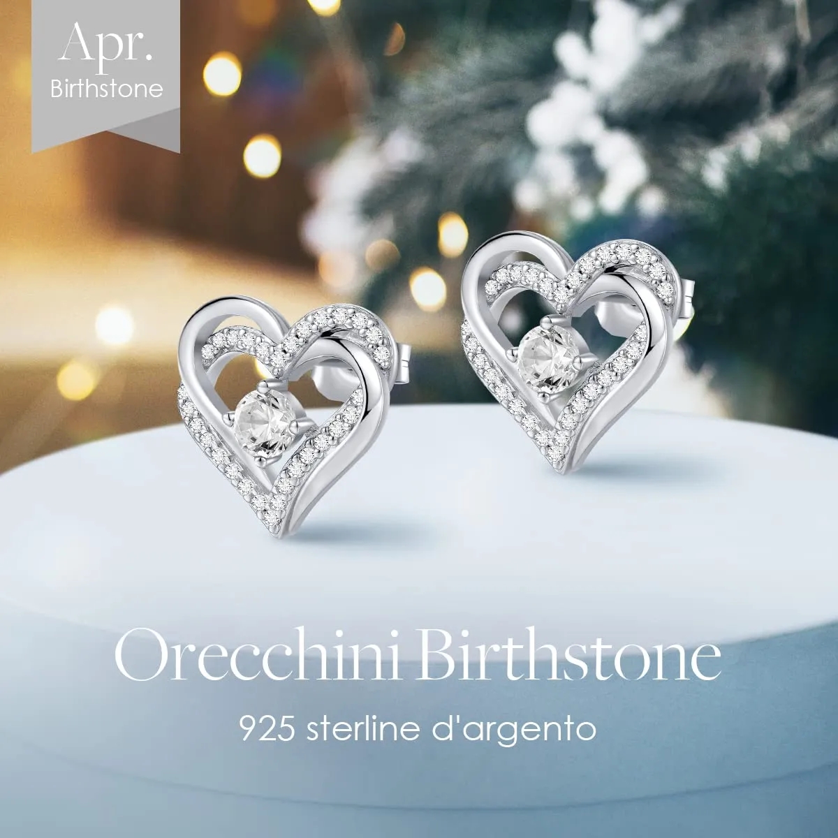 CDE Cuore orecchini argento 925 oro rosa