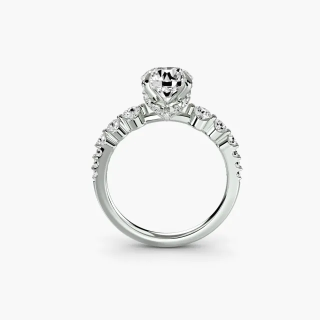 Sinico Cascade anello solitario oro bianco 14Kt diamanti