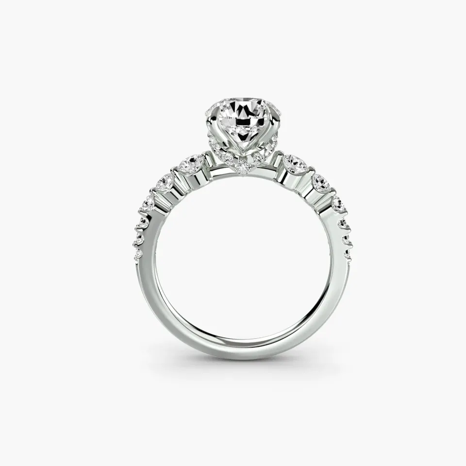 Sinico Cascade anello solitario oro bianco 14Kt diamanti