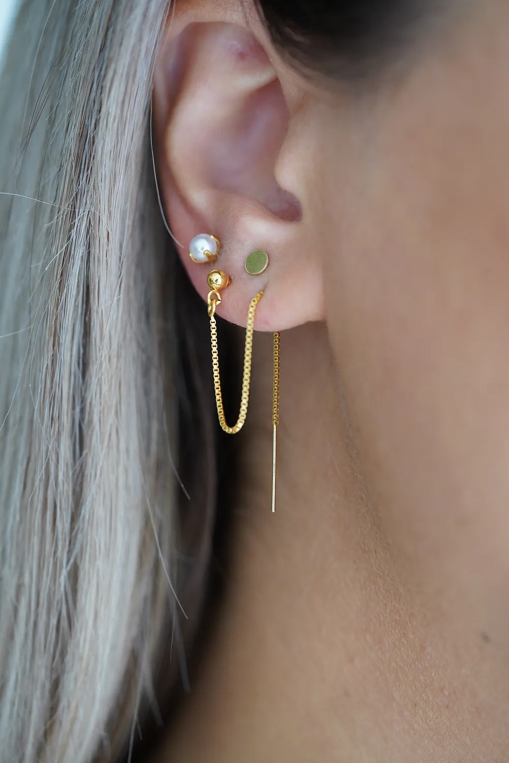 WordsByHeartCo Dreamweaver 2-in-1 orecchini threader gold filled