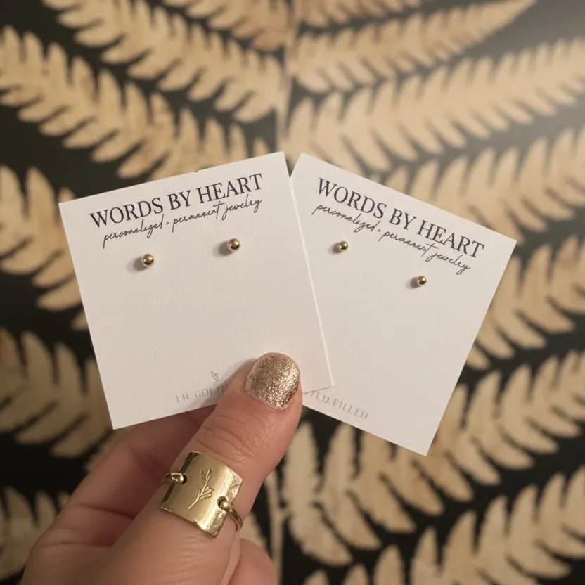 WordsByHeartCo Basic Ball Stud orecchini argento 925 3mm