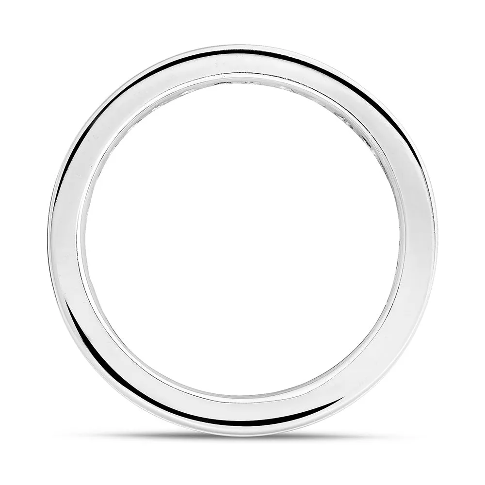 Sinico Eternity Binario anello oro bianco zirconia neri