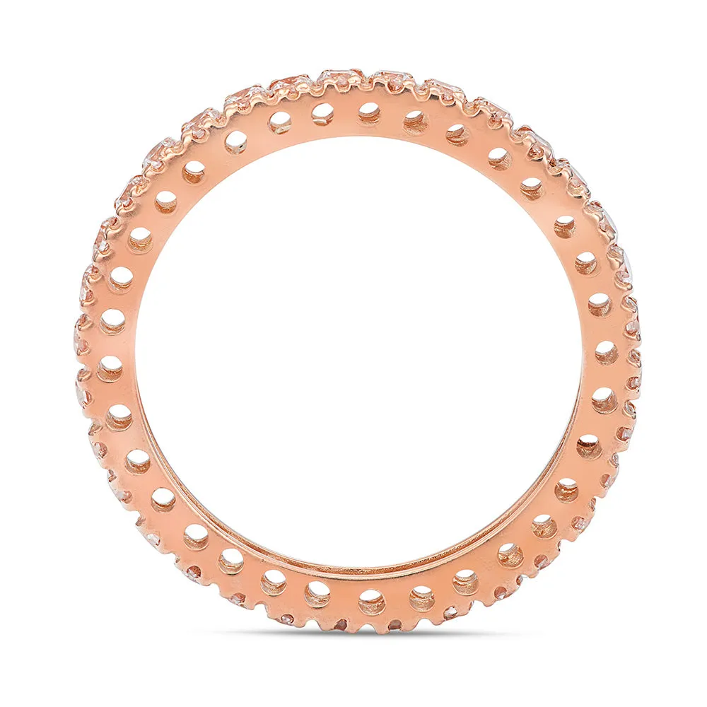 Sinico Eternity anello oro rosa griffe bianchi