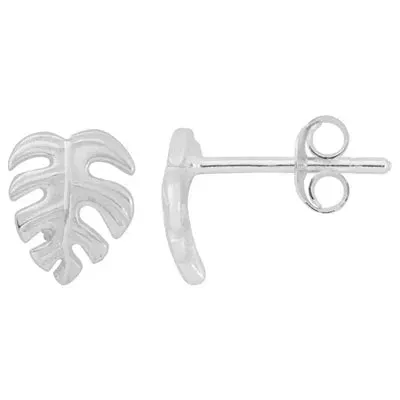 WordsByHeartCo Monstera orecchini lobo argento 925 foglia