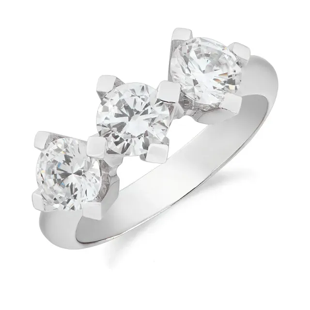 Sinico Trilogy anello oro bianco cubic zirconia misura 13