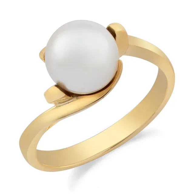 Sinico Perle anello oro giallo perla bianca misura 13