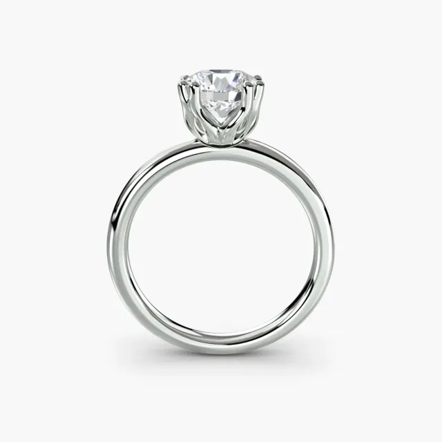 Sinico Solitaire 5 anello solitario oro bianco 14Kt tondo