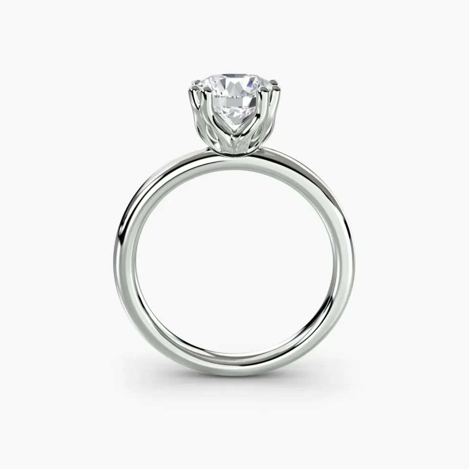 Sinico Solitaire 5 anello solitario oro bianco 14Kt tondo