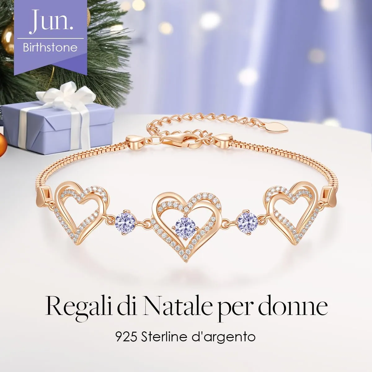 CDE Tenero Bracciale Argento 925 Cuore Zirconia Completo