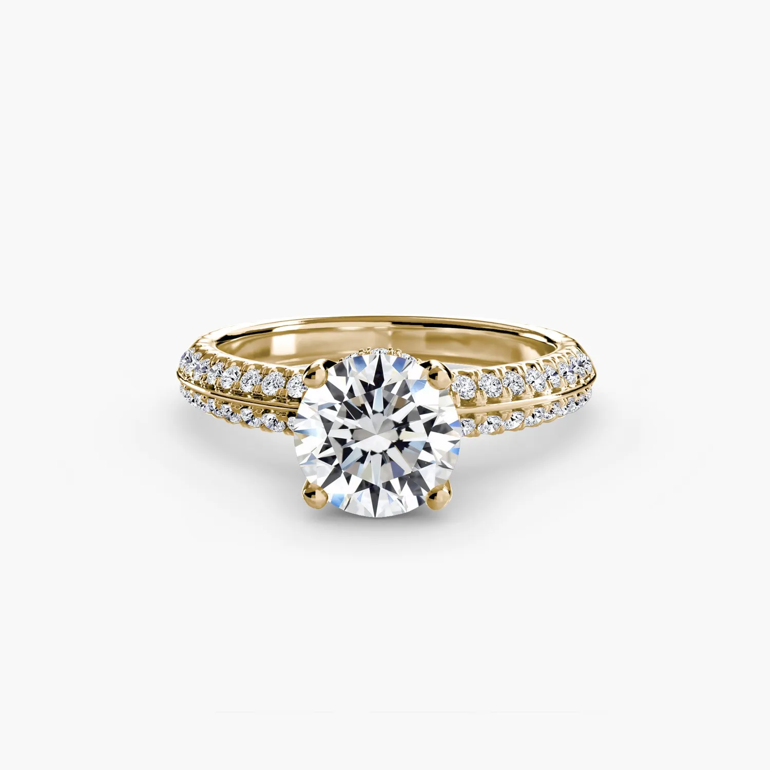 Sinico Solitari Solitaire Pavé Anello Oro Bianco 18Kt