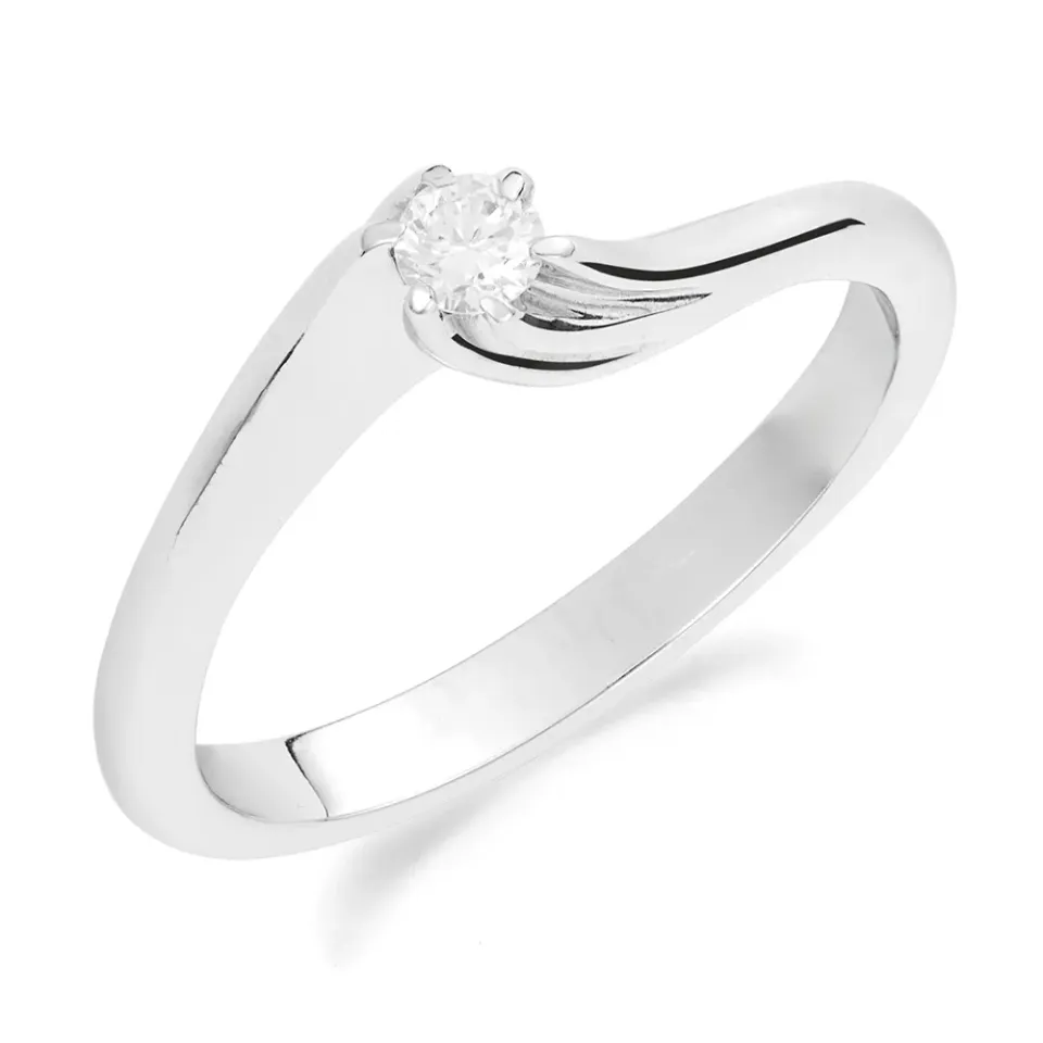 SINICO Promesse Valentine anello solitario oro bianco diamante