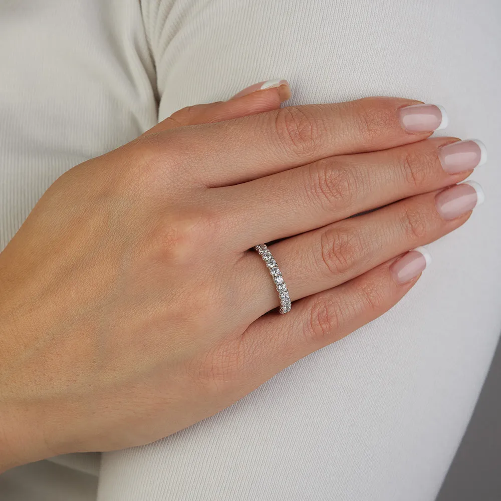 Sinico Eternity archetto anello oro bianco 18kt zirconia