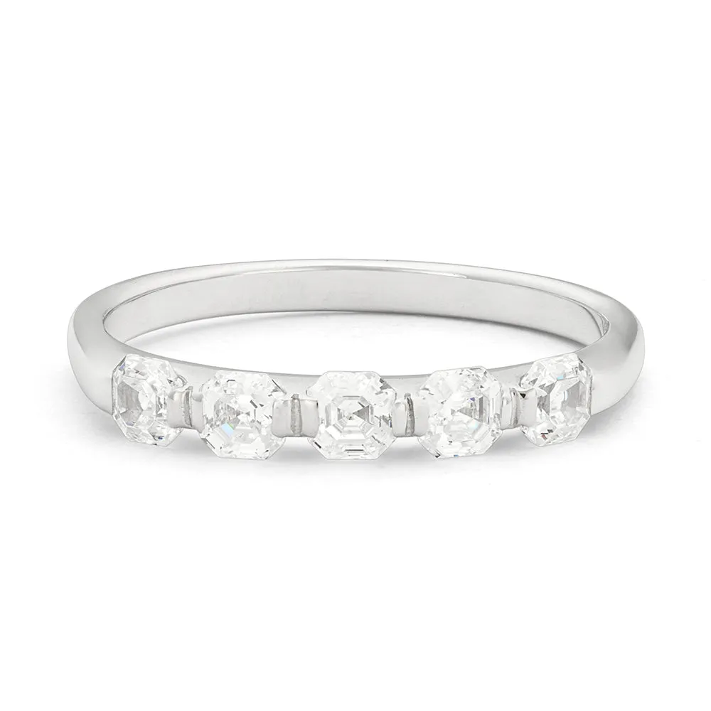 SINICO veretta Princess anello oro bianco 5 pietre