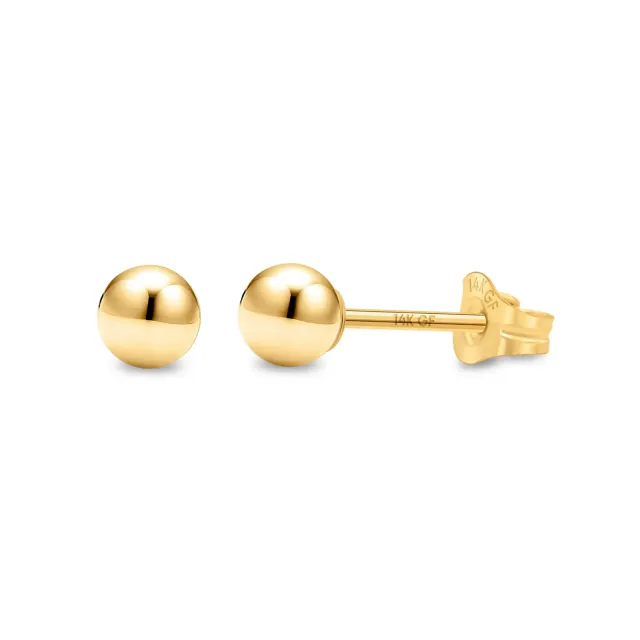 KEZEF Sfera orecchini oro 14K 4 mm punto luce