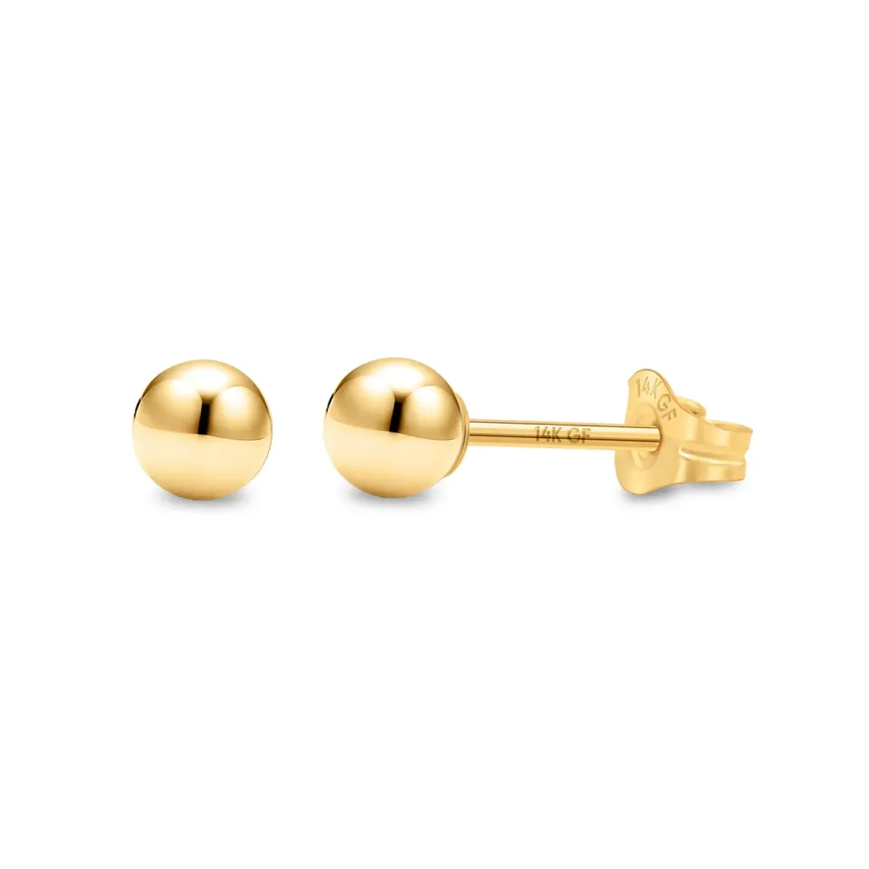 KEZEF Sfera orecchini oro 14K 4 mm punto luce
