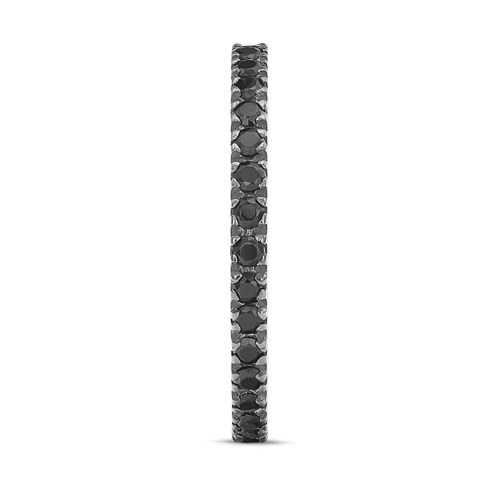 Sinico Eternity Griffe anello oro bianco zirconia neri
