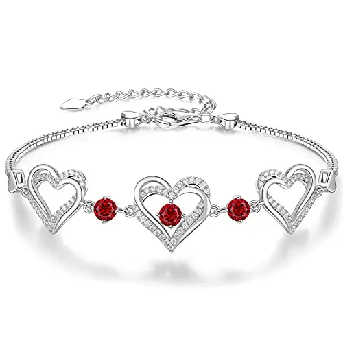 CDE Cuore Bracciale Argento 925 Oro Rosa con Zirconi
