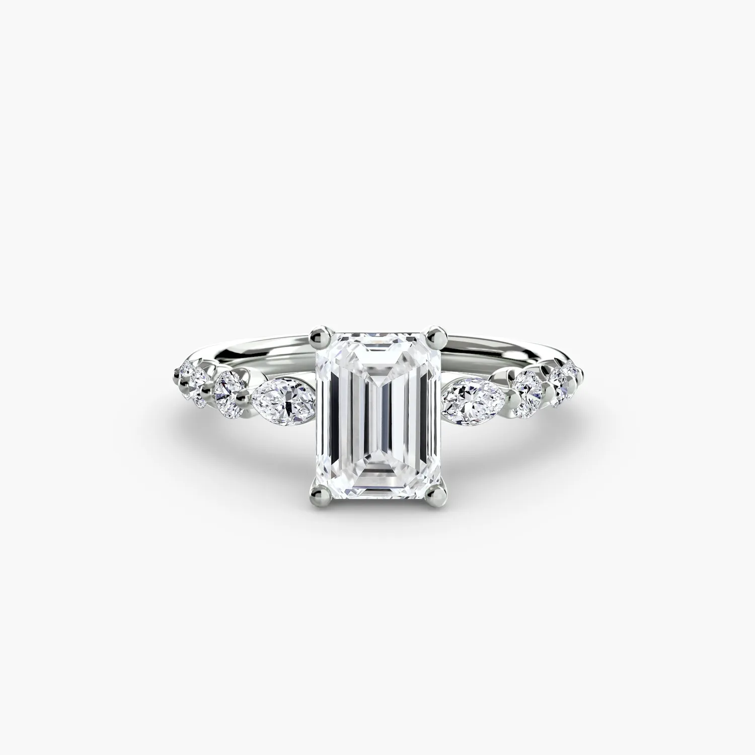 SINICO Tiered Accent Ring anello solitario oro bianco