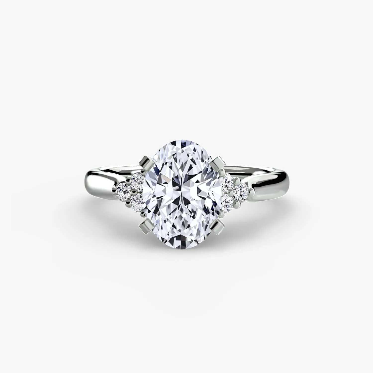 Sinico Solitaire Cluster Shoulders 2 anello fidanzamento