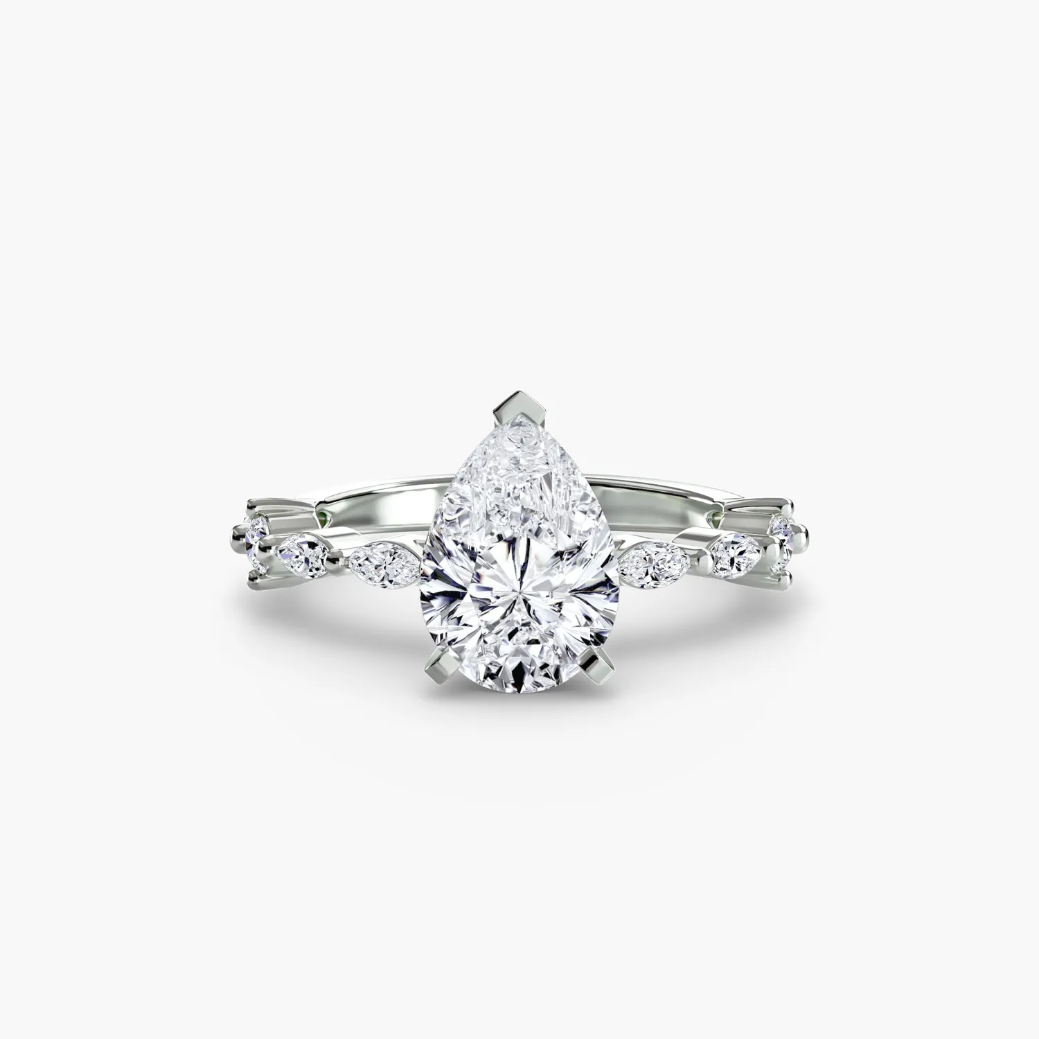 SINICO Eternity Pavé anello solitario oro bianco 18Kt tondo