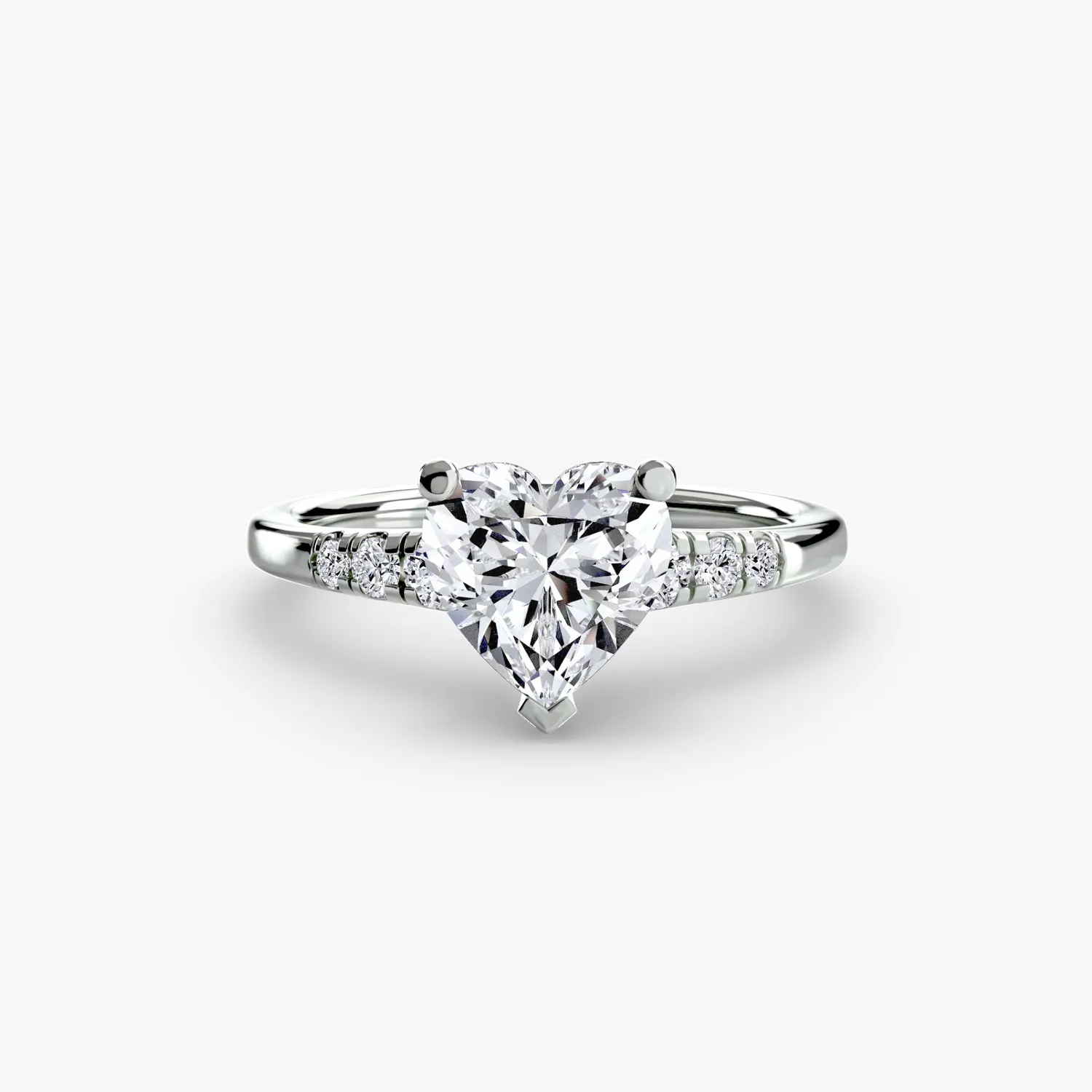 SINICO Solitaire with Shoulder Accents anello oro 14kt pavé