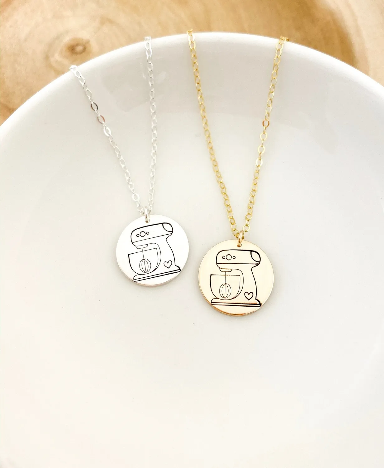 WordsByHeartCo Mixing Some Love collana disco argento 925 incisa