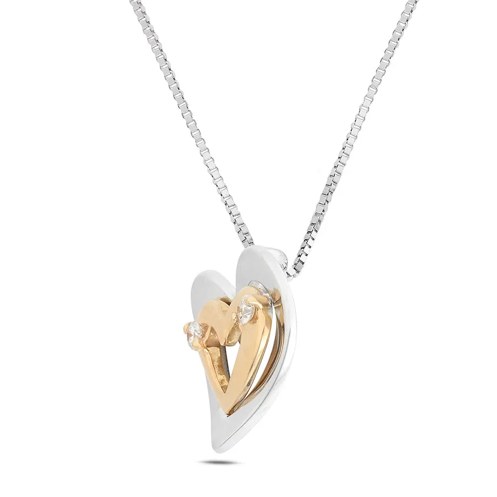 Sinico Coccole cuore collana oro diamanti 0,06 ct
