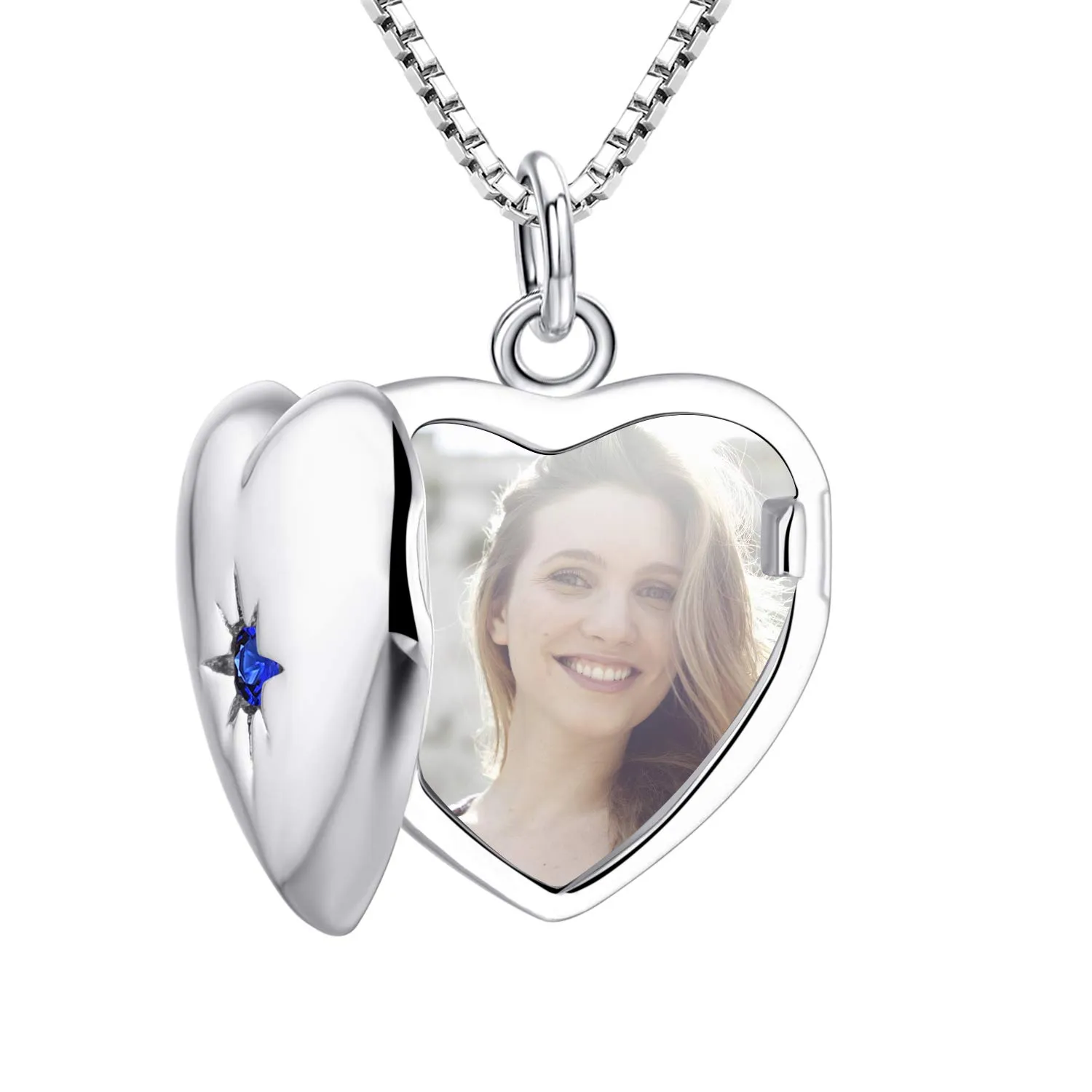 YL Mamma Cuore collana medaglione argento 925 apribile zirconi