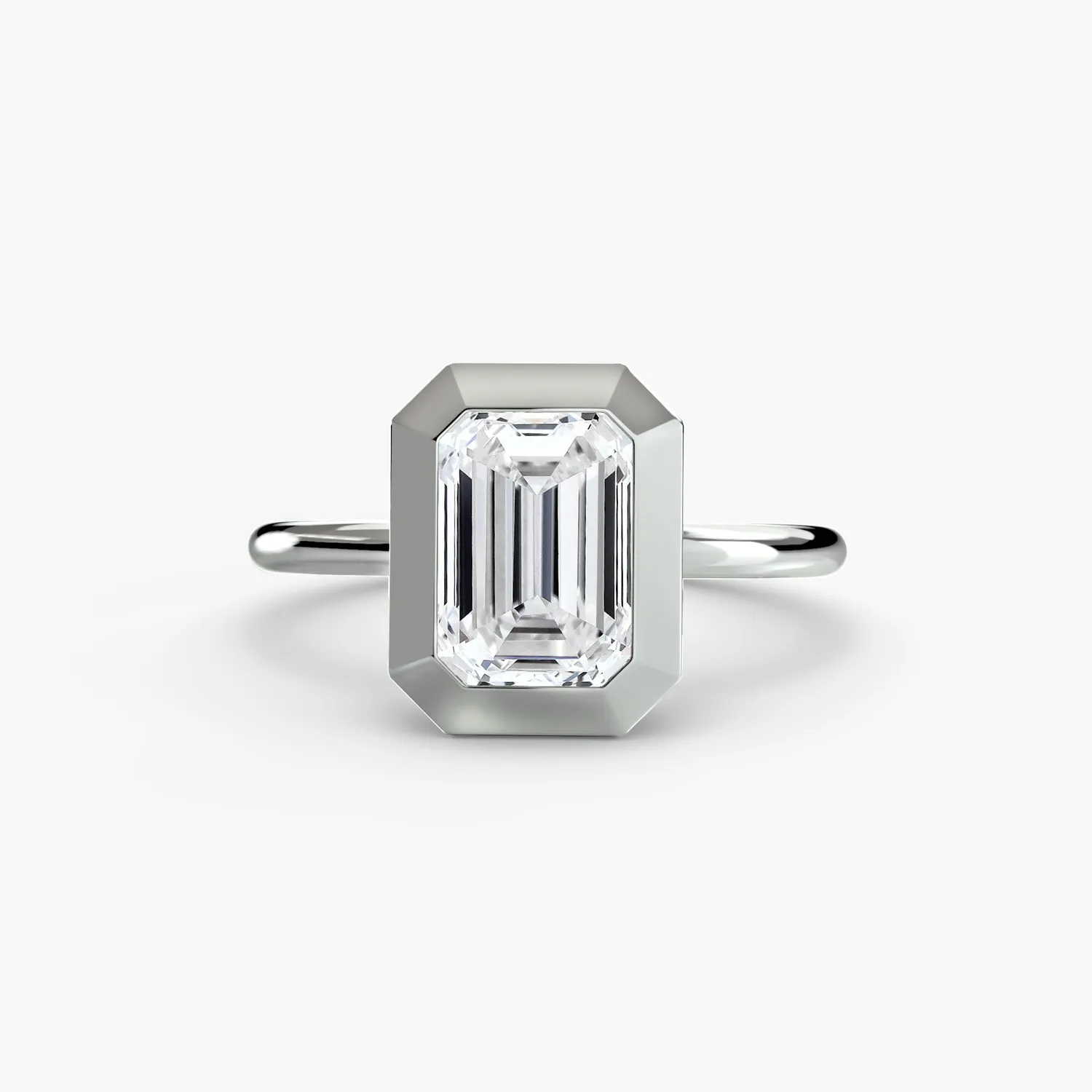 Sinico Bezel Set anello solitario castone oro misura su scelta