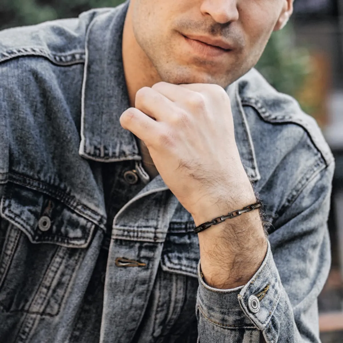 CDE bracciale uomo catena acciaio toggle